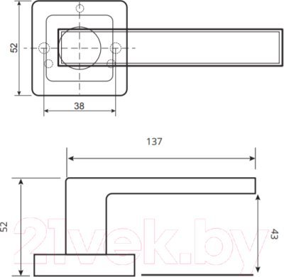 Ручка дверная Code Deco H-22111-A-CR/W