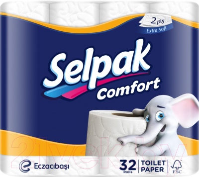 Туалетная бумага Selpak Comfort 2х слойная (32рул)