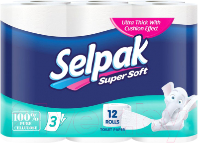 Туалетная бумага Selpak Super Soft 3х слойная (12рул)