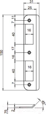 Ответная планка Apecs BP-1425-AC