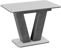 Обеденный стол ТриЯ Чинзано тип 1 раздвижной (моод темный/стекло белое матовое) - 