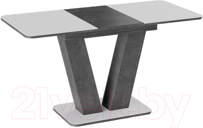 Обеденный стол ТриЯ Чинзано тип 1 раздвижной (моод темный/стекло белое матовое)