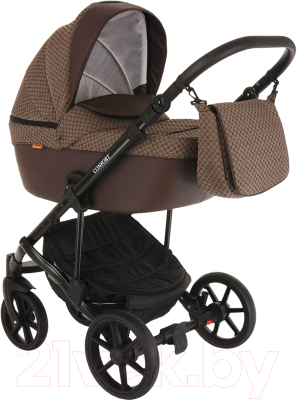 Детская универсальная коляска Pituso Confort Gucci 2 в 1 (темно-коричневый/черный)