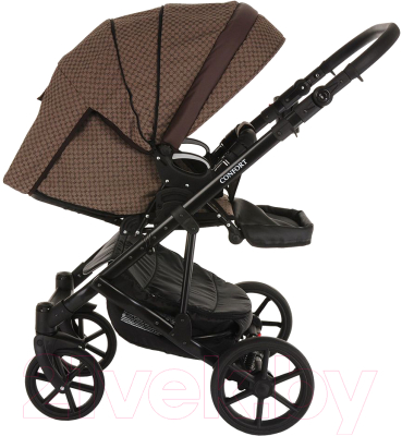 Детская универсальная коляска Pituso Confort Gucci 2 в 1 (темно-коричневый/черный)