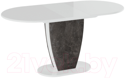 Обеденный стол ТриЯ Монреаль тип 1 (белый глянец/моод темный)