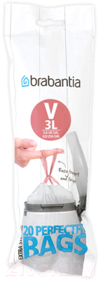 

Пакеты для мусора Brabantia, PerfectFit V 3л / 116582
