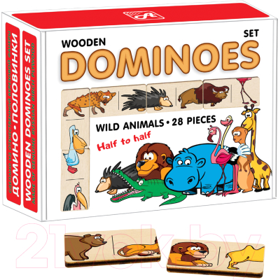 Набор игр Анданте Домино-пазл. Дикие животные / RDI-D541а