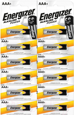 Комплект батареек Energizer Power ALK/AAA BP12 / E302283400 (12шт)