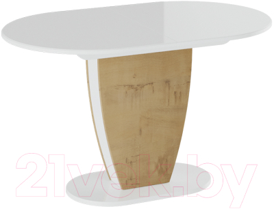 Обеденный стол ТриЯ Монреаль тип 1 (белый глянец/бунратти)