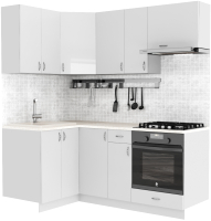 Готовая кухня S-Company Клео глоcс 1.2x1.9 левая (белый глянец/белый глянец) - 