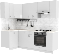 Готовая кухня S-Company Клео глоcс 1.2x2.4 левая (белый глянец/белый глянец) - 