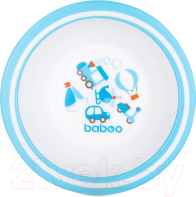 

Тарелка для кормления Baboo, Белый;голубой, Transport / 9-016