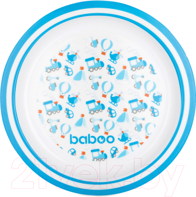 

Тарелка для кормления Baboo, Белый;голубой, Tansport / 9-019