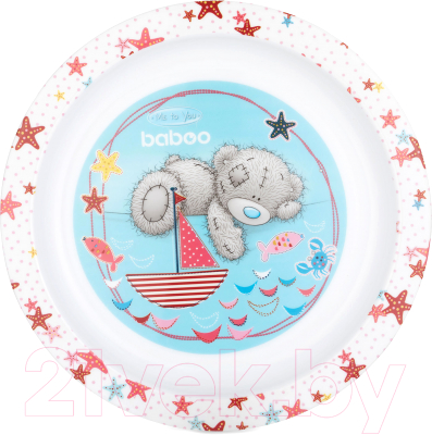 

Тарелка для кормления Baboo, Белый;красный, Me to You / 9-101