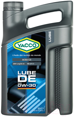

Моторное масло Yacco, Lube DE 0W30