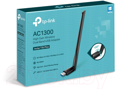 Wi-Fi-адаптер TP-Link Archer T3U Plus (черный)