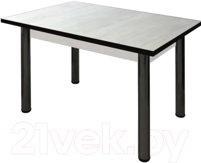 Обеденный стол Solt СТД-11 с обвязкой (северное дерево светлое/кромка черная/ноги черные)