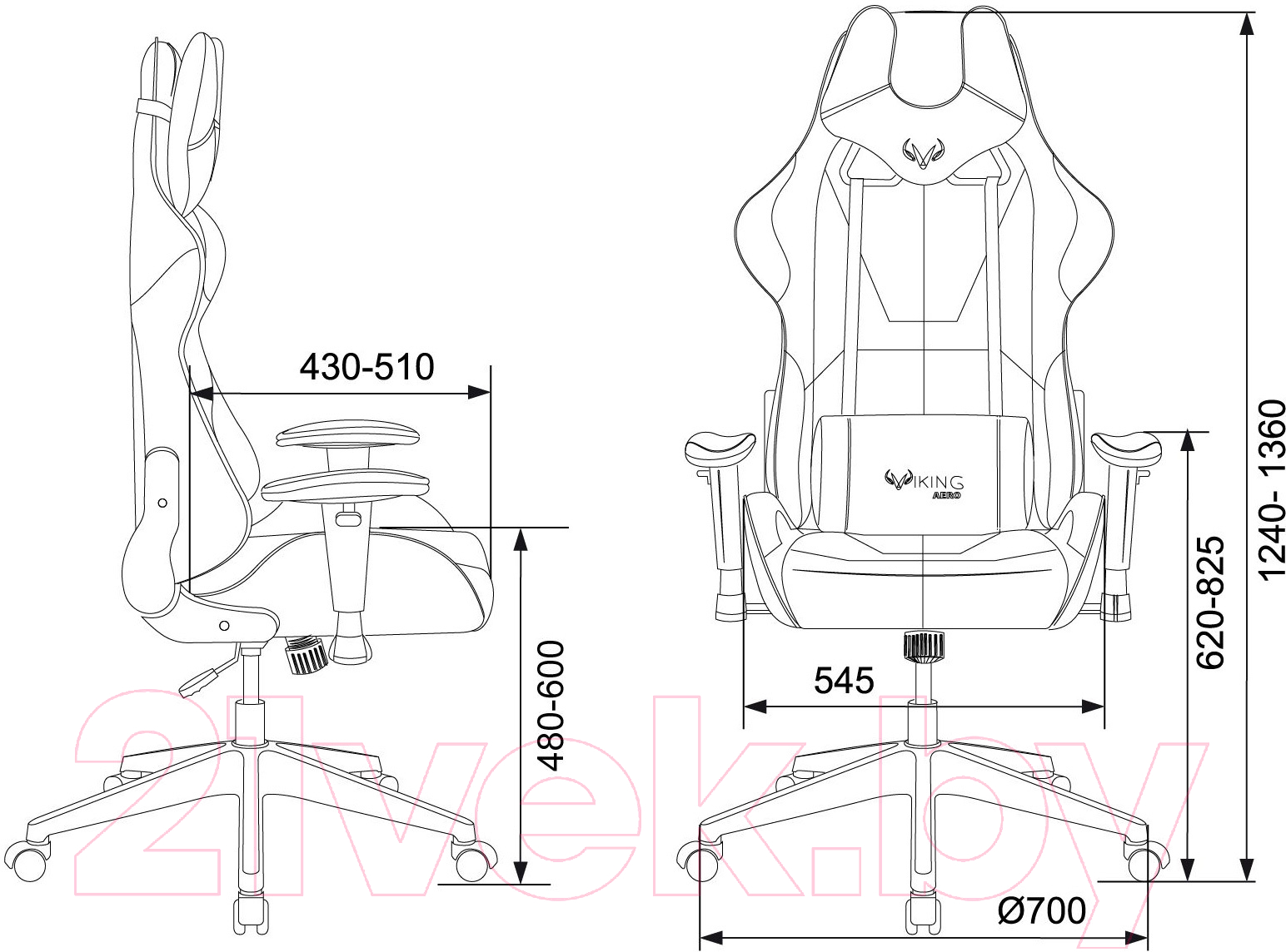 Кресло геймерское Бюрократ Zombie Viking 5 Aero Black Edition (искусственная кожа черный)