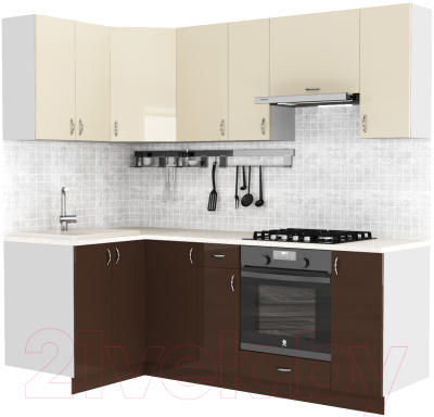 

Готовая кухня S-Company, Клео глосc 1.2x2.2 левая