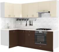 

Готовая кухня S-Company, Клео глосc 1.2x2.5 левая