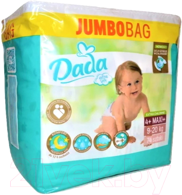 Подгузники детские Dada Extra Soft 4+ Jumbo Bag (74шт)