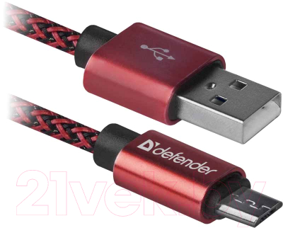 Кабель Defender USB08-03T PRO / 87801 (1м, красный)