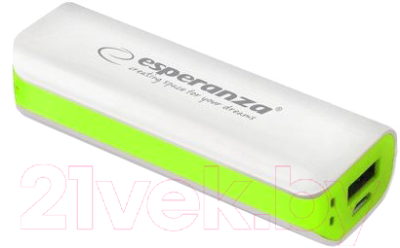 Портативное зарядное устройство Esperanza Joule 2200mAh / EMP103WG (белый/зеленый)