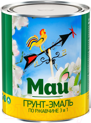 Эмаль Ярославские краски Май на ржавчину 3 в 1 (800г, белый)
