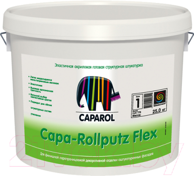 Штукатурка готовая декоративная Caparol Capa-Rollputz Flex База 1 (25кг)