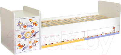 Детская кровать-трансформер Polini Kids Simple 1100 Прогулка (белый)