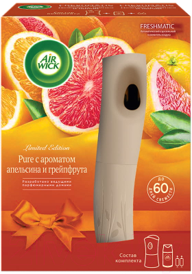 Автоматический освежитель воздуха Air Wick Freshmatic 5 эфирные масла апельсин грейпфрут (250мл, сменный баллон)