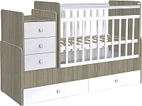Детская кровать-трансформер Фея 1100 (вяз/белый) - 