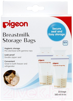 Набор пакетов для хранения молока Pigeon 16654 (180мл, 25шт)