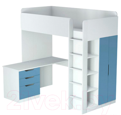 Двери шкафа для кровати-чердака Polini Kids Simple (синий)