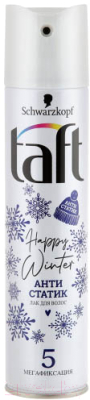 

Лак для укладки волос Taft, Happy Winter антистатик мегафиксация