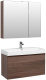 Комплект мебели для ванной Aquanet Нью Йорк 100 / 211662 (шпон ореховый) - 