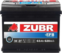 Автомобильный аккумулятор Zubr EFB R+ (63 А/ч) - 