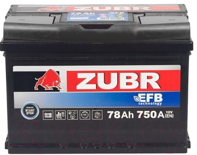 Автомобильный аккумулятор Zubr EFB R+ (78 А/ч)