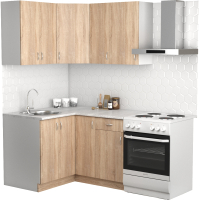 Кухонный гарнитур S-Company Клео лайт 1.2x1.3 левая (дуб сонома/дуб сонома) - 