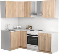 Кухонный гарнитур S-Company Клео лайт 1.2x1.6 левая (дуб сонома/дуб сонома) - 