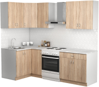 Кухонный гарнитур S-Company Клео лайт 1.2x1.8 левая (дуб сонома/дуб сонома) - 