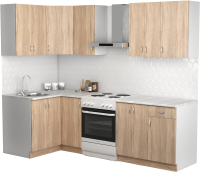 Кухонный гарнитур S-Company Клео лайт 1.2x1.9 левая (дуб сонома/дуб сонома) - 
