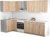 Кухонный гарнитур S-Company Клео лайт 1.2x2.5 левая (дуб сонома/дуб сонома) - 