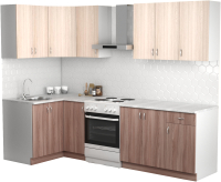 Кухонный гарнитур S-Company Клео лайт 1.2x2.1 левая (ясень шимо темный/ясень шимо светлый) - 