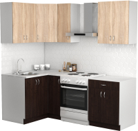 Кухонный гарнитур S-Company Клео лайт 1.2x1.5 левая (венге/дуб сонома) - 