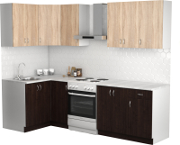Кухонный гарнитур S-Company Клео лайт 1.2x2.0 левая (венге/дуб сонома) - 
