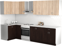 Кухонный гарнитур S-Company Клео лайт 1.2x2.5 левая (венге/дуб сонома) - 