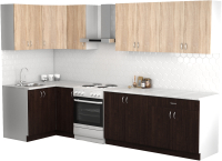 Кухонный гарнитур S-Company Клео лайт 1.2x2.6 левая (венге/дуб сонома) - 