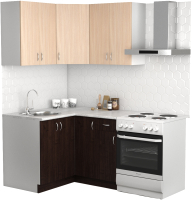 Кухонный гарнитур S-Company Клео лайт 1.2x1.2 левая (венге/дуб молочный) - 