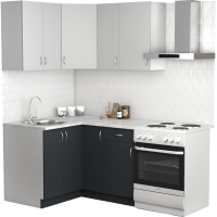 Кухонный гарнитур S-Company Клео лайт 1.2x1.3 левая (антрацит/стальной серый) - 